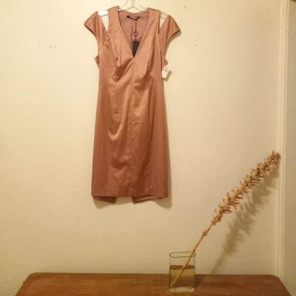 NWT Black Halo Blush Pink Cut Out Detail Dress Size 10 Cocktail Party Holiday